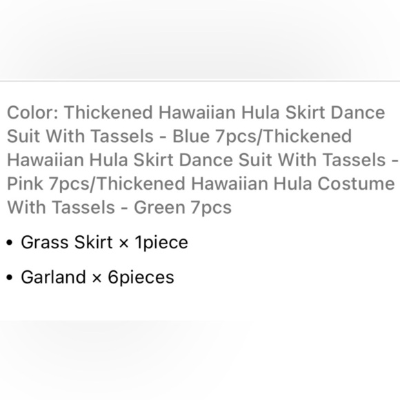 7pcs Hawaiian Hula Costume Set, Tropical Grass Skirt, Lei, Beach Party,Halloween - Picture 10 of 10